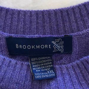 Brookmore, Cashmere, Men's XXL, Purple, Cable Knit